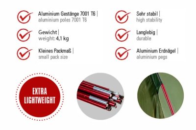 Leichtzelt Falcon für 2-3 Personen
