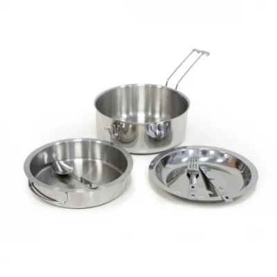 Camping Kochgeschirr-Set Steel 6-teilig Camping Kochgeschirr-Set Steel 6-teilig