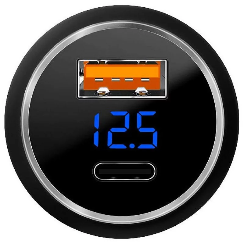 2-Port USB-C/-A Ladeadapter mit Spannungsanzeige 2-Port USB-C/-A Ladeadapter mit Spannungsanzeige